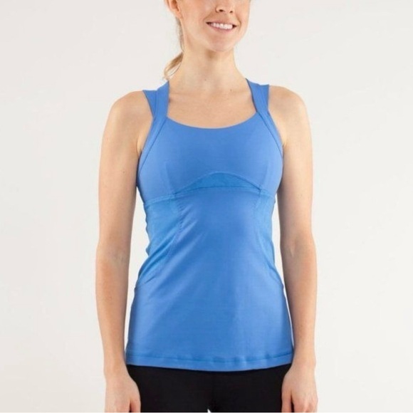 Lululemon Chaturanga Bra Tank Top Size 10 Blue - Picture 4 of 14